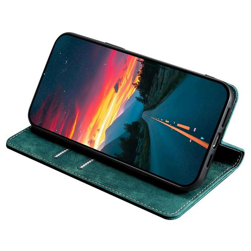 For Motorola Edge 70 5G Case RFID Blocking Wallet Foldable Stand Leather Phone Cover - Green