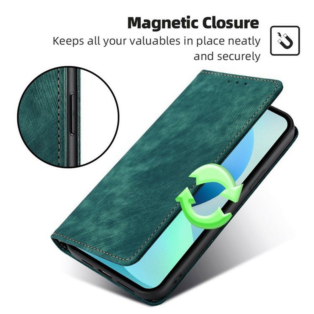 For Motorola Edge 70 5G Case RFID Blocking Wallet Foldable Stand Leather Phone Cover - Green