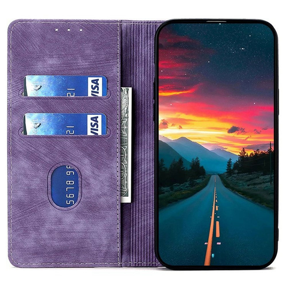 For Motorola Edge 70 5G Case RFID Blocking Wallet Foldable Stand Leather Phone Cover - Purple