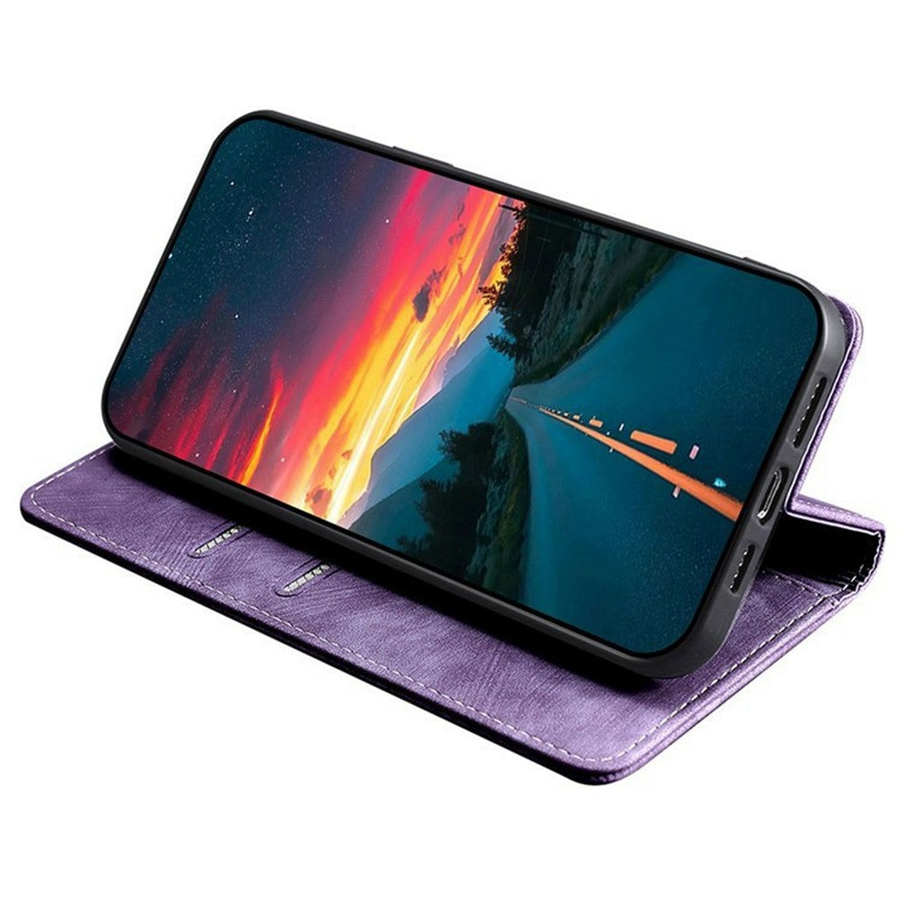 For Motorola Edge 70 5G Case RFID Blocking Wallet Foldable Stand Leather Phone Cover - Purple