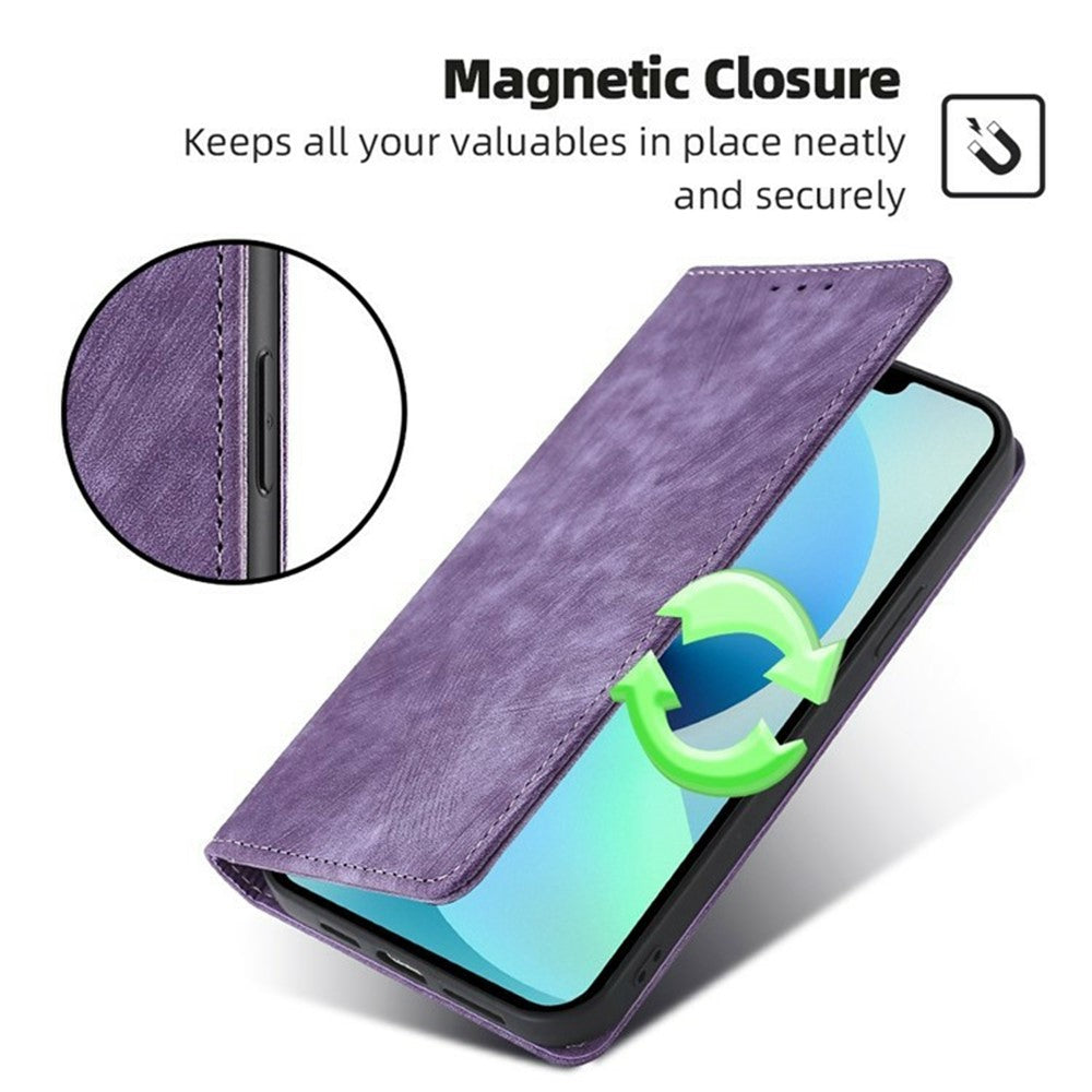 For Motorola Edge 70 5G Case RFID Blocking Wallet Foldable Stand Leather Phone Cover - Purple
