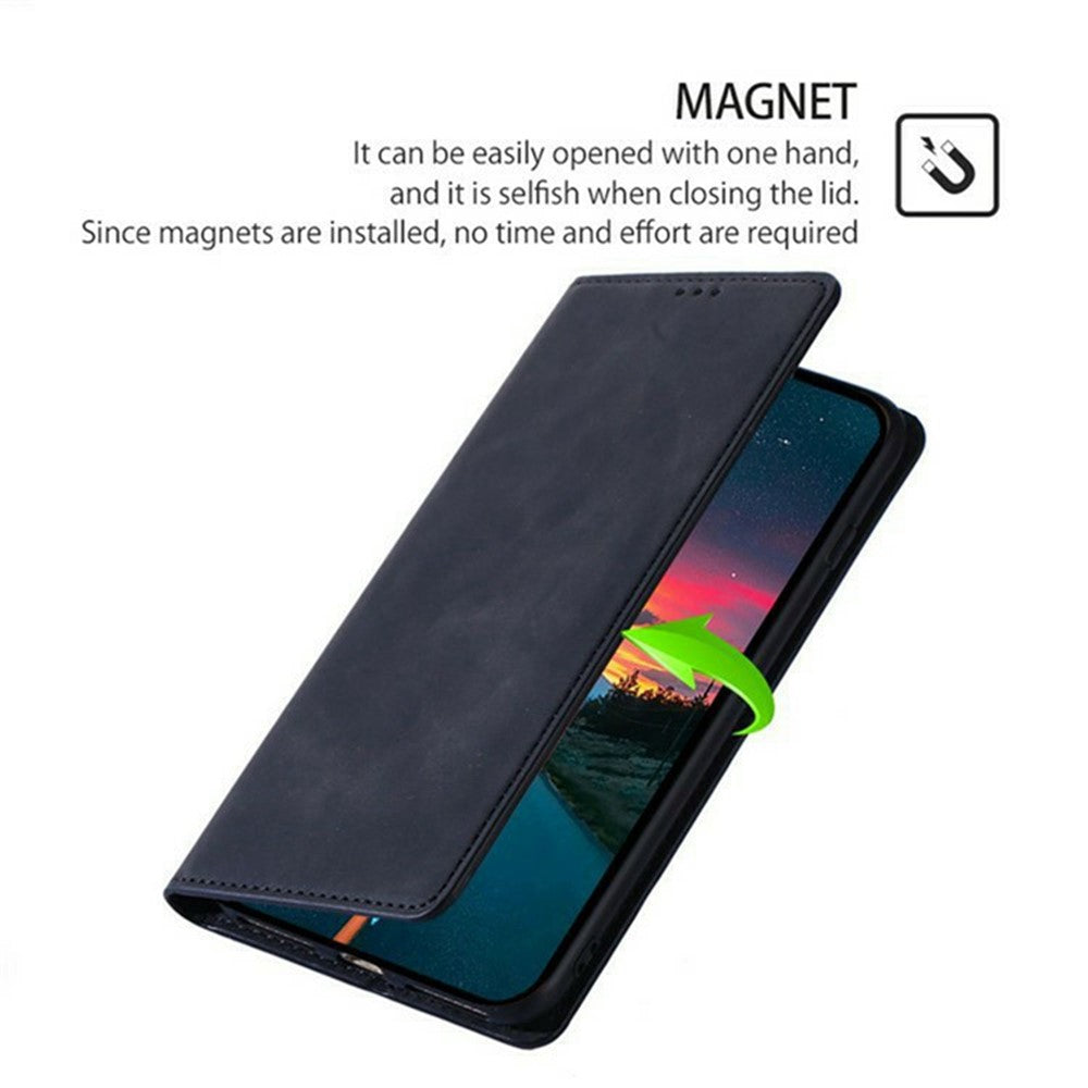 For Motorola Edge 70 5G Case Card Holder PU Leather Magnetic Closing Phone Cover - Black