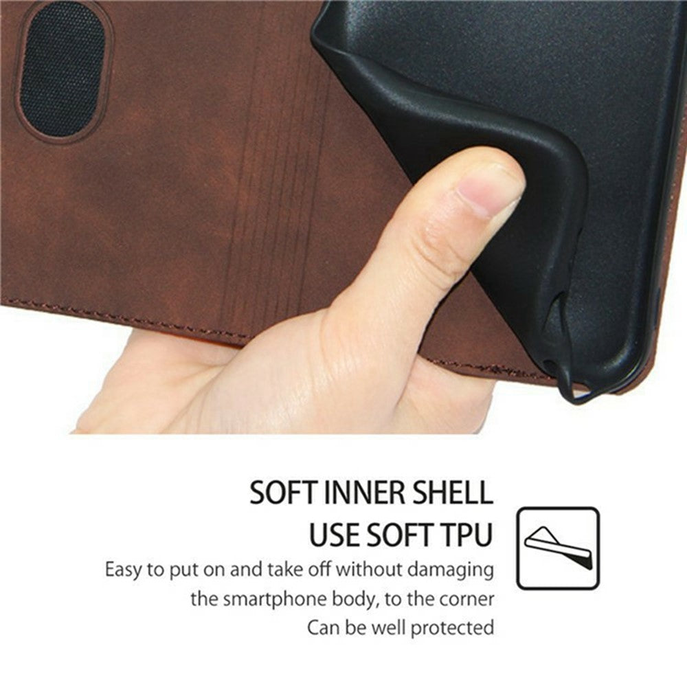 For Motorola Edge 70 5G Case Card Holder PU Leather Magnetic Closing Phone Cover - Dark Brown