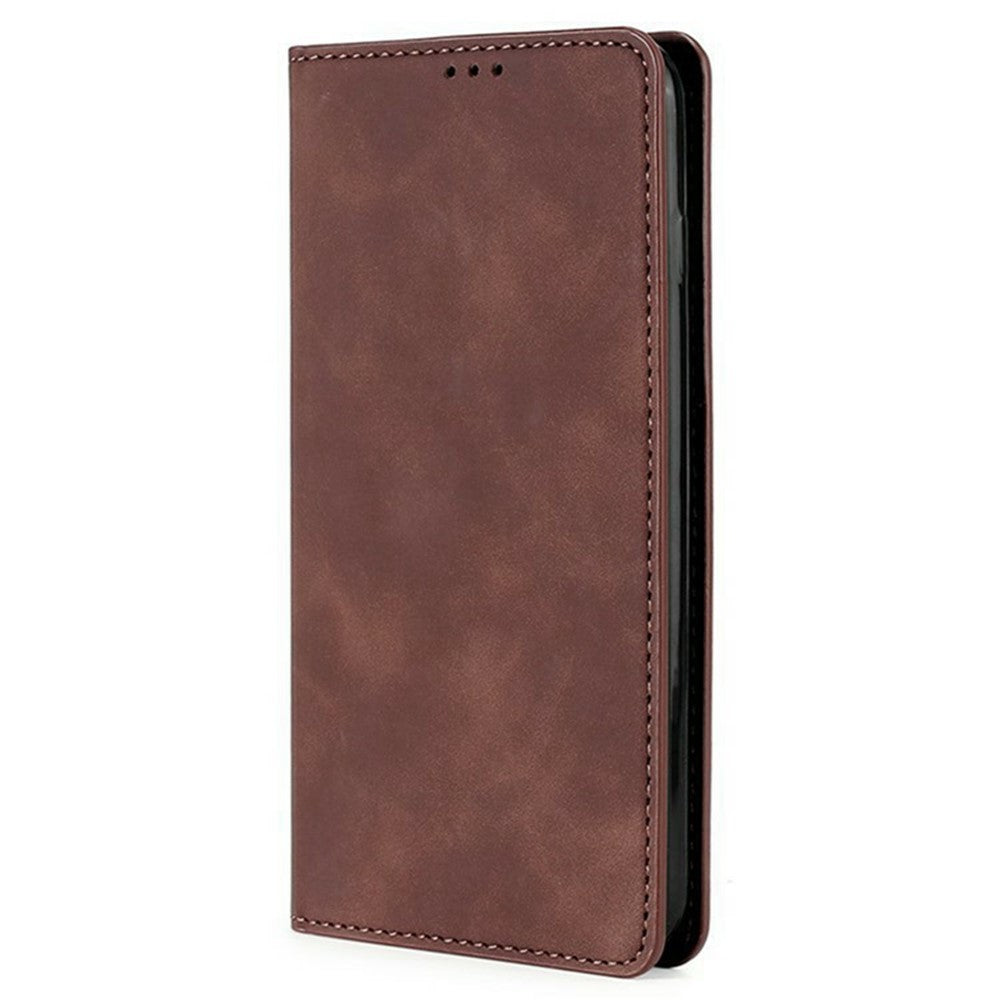 For Motorola Edge 70 5G Case Card Holder PU Leather Magnetic Closing Phone Cover - Dark Brown