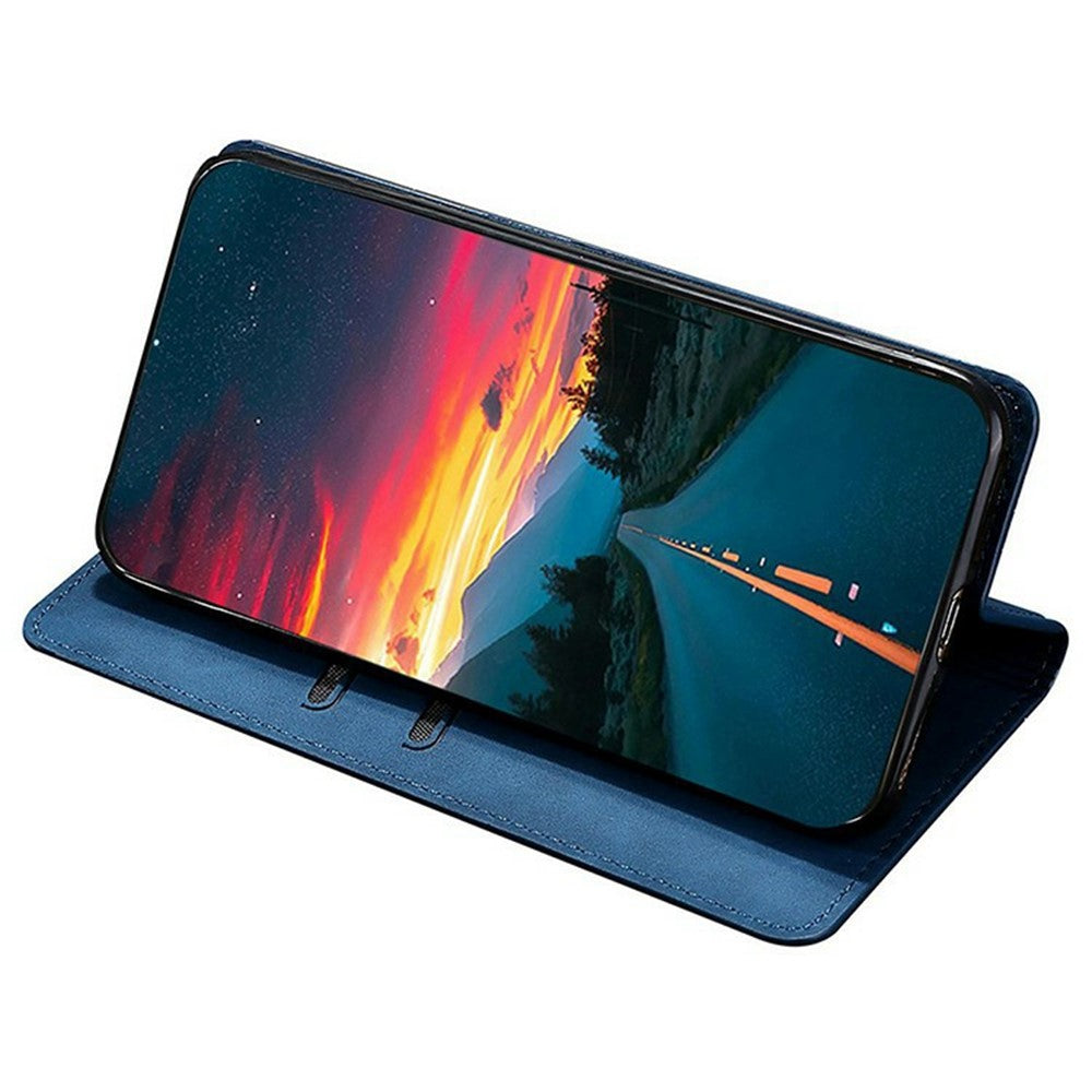 For Motorola Edge 70 5G Case Card Holder PU Leather Magnetic Closing Phone Cover - Blue