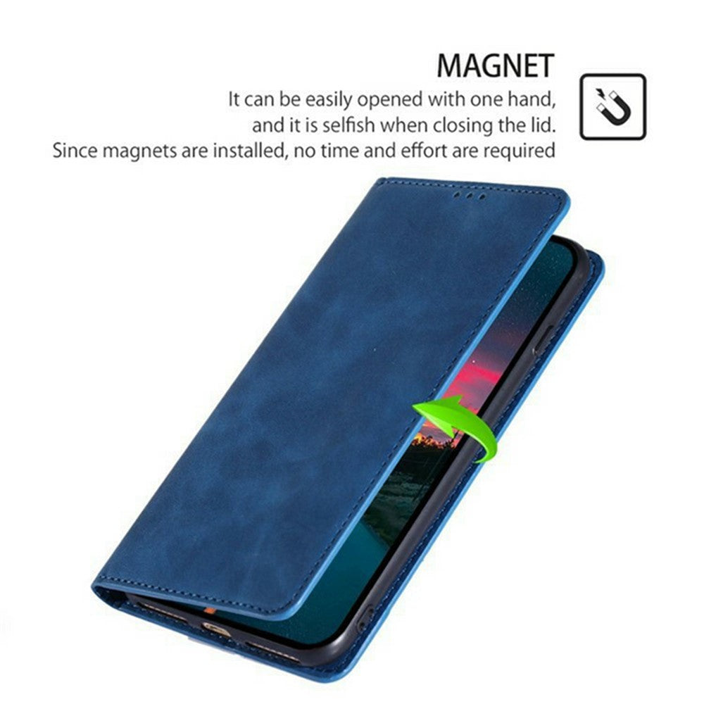 For Motorola Edge 70 5G Case Card Holder PU Leather Magnetic Closing Phone Cover - Blue
