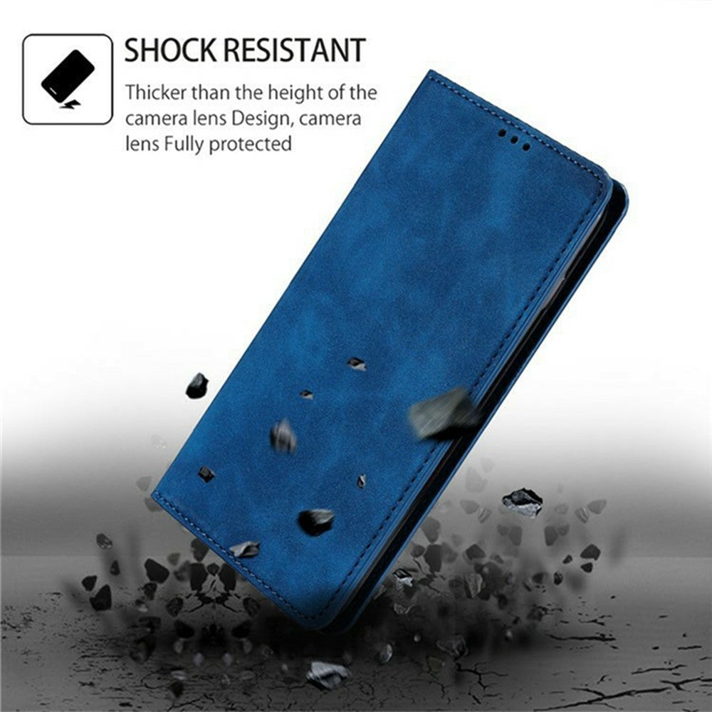 For Motorola Edge 70 5G Case Card Holder PU Leather Magnetic Closing Phone Cover - Blue