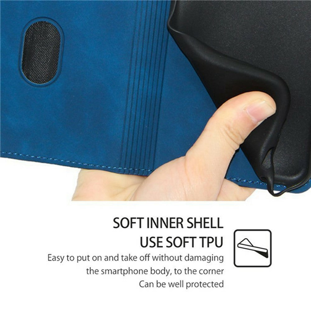 For Motorola Edge 70 5G Case Card Holder PU Leather Magnetic Closing Phone Cover - Blue