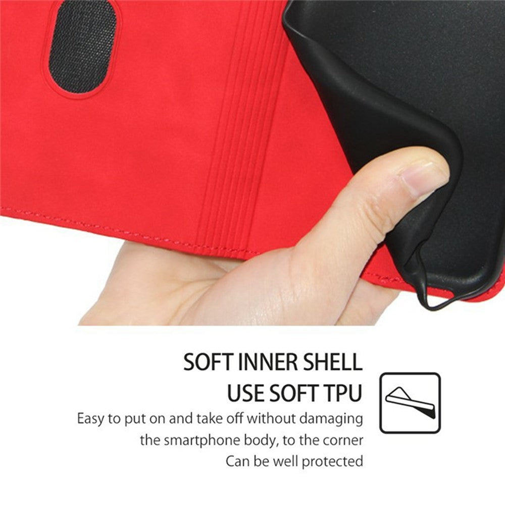 For Motorola Edge 70 5G Case Card Holder PU Leather Magnetic Closing Phone Cover - Red