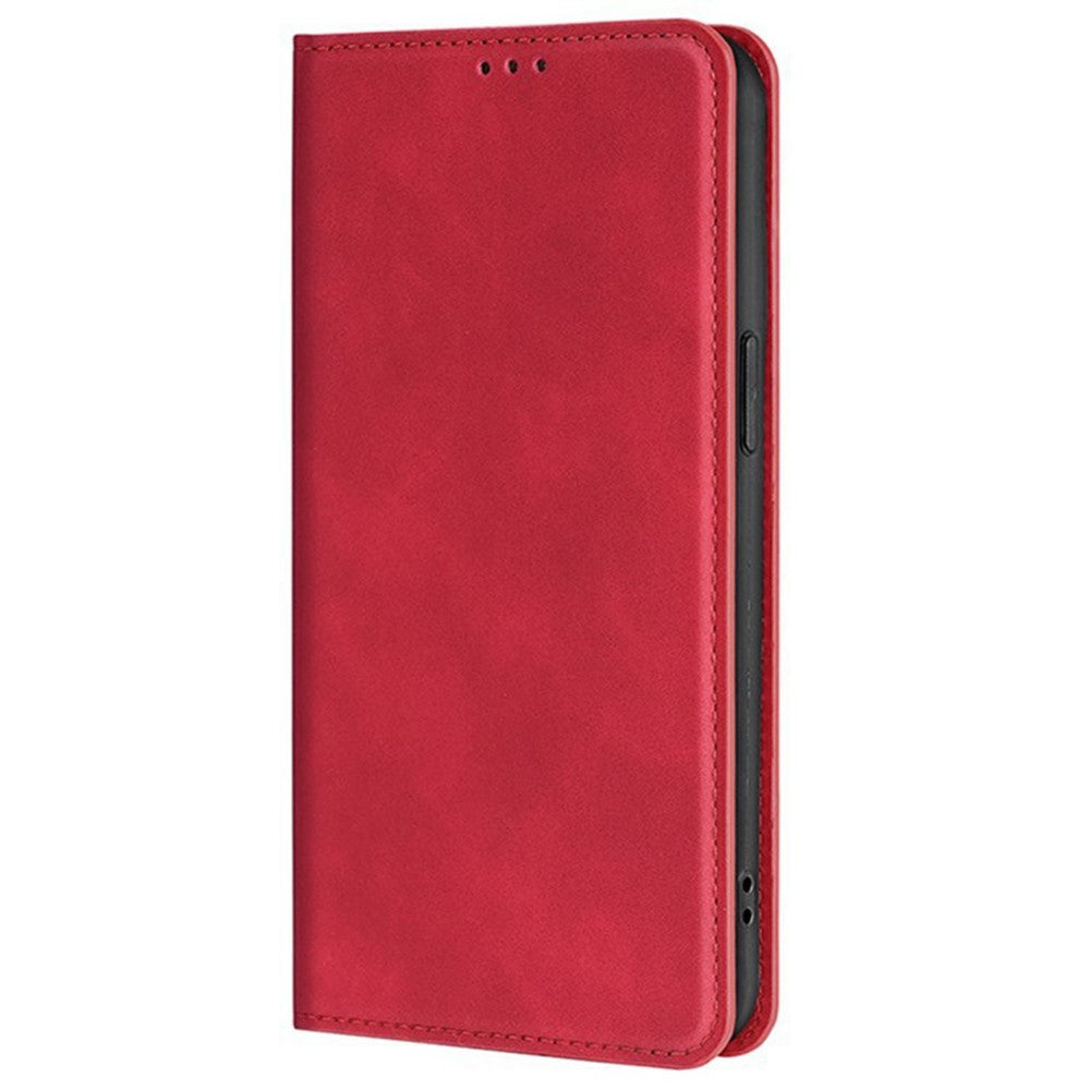 For Motorola Edge 70 5G Case Card Holder PU Leather Magnetic Closing Phone Cover - Red