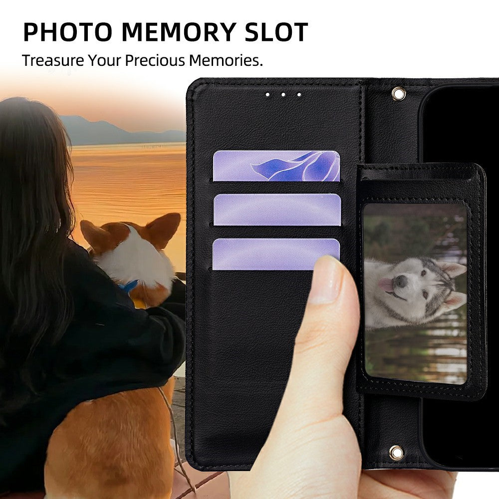 For Motorola Edge 70 5G Case Triangle Imprinted Skin Touch PU Leather Phone Wallet Cover - Black
