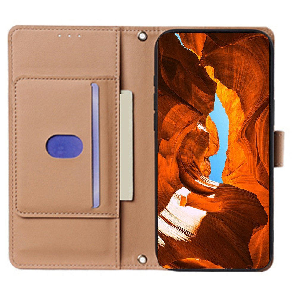 For Motorola Edge 70 5G Case Triangle Imprinted Skin Touch PU Leather Phone Wallet Cover - Brown