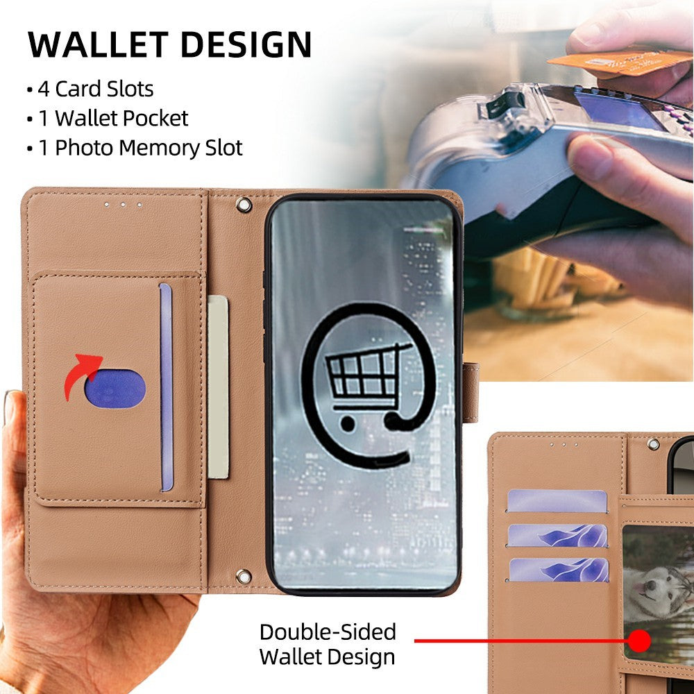 For Motorola Edge 70 5G Case Triangle Imprinted Skin Touch PU Leather Phone Wallet Cover - Brown