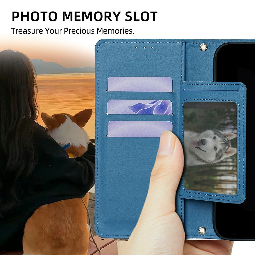 For Motorola Edge 70 5G Case Triangle Imprinted Skin Touch PU Leather Phone Wallet Cover - Blue