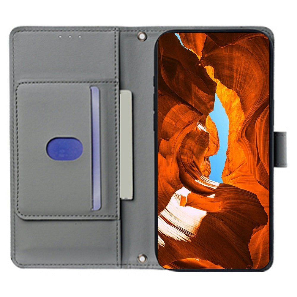 For Motorola Edge 70 5G Case Triangle Imprinted Skin Touch PU Leather Phone Wallet Cover - Grey