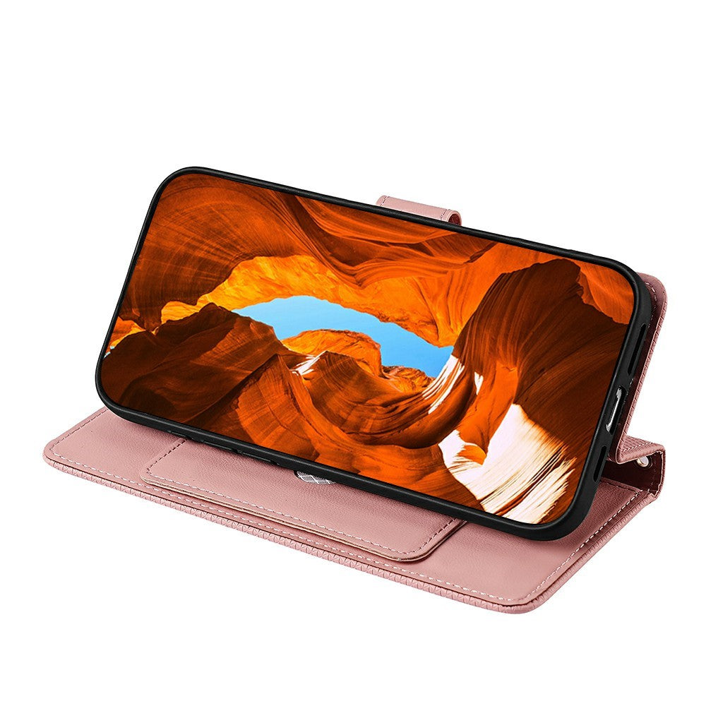 For Motorola Edge 70 5G Case Triangle Imprinted Skin Touch PU Leather Phone Wallet Cover - Pink