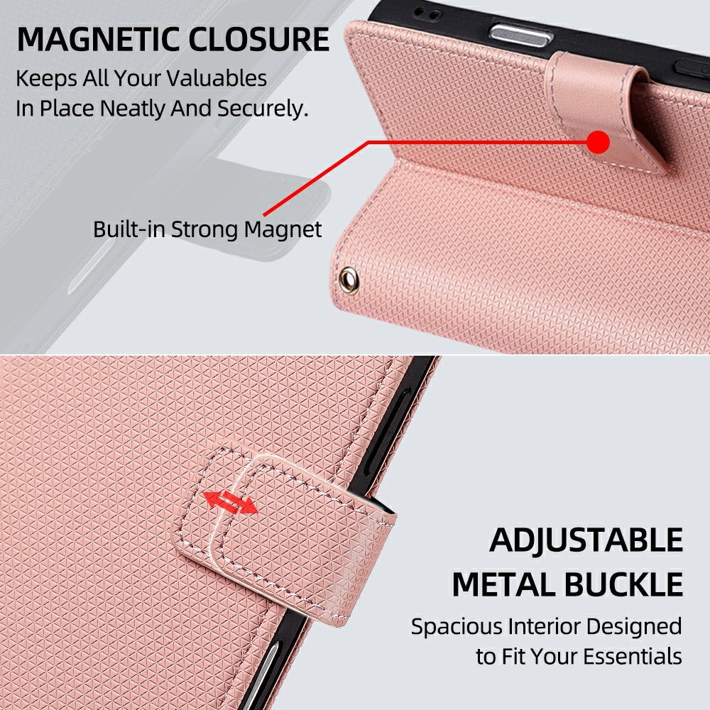 For Motorola Edge 70 5G Case Triangle Imprinted Skin Touch PU Leather Phone Wallet Cover - Pink