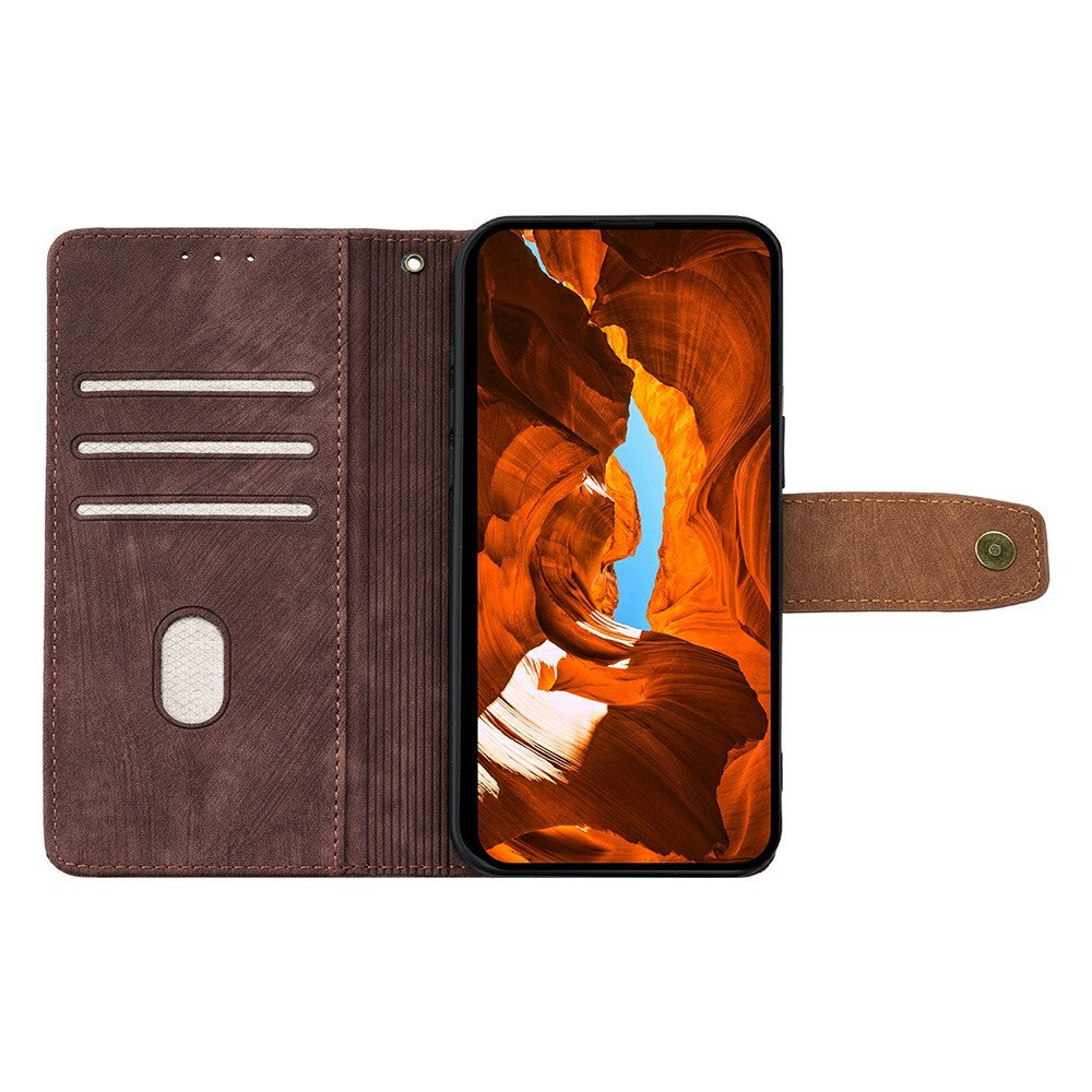 For Motorola Edge 70 5G Case RFID Blocking Color Splicing PU Leather Wallet Phone Cover - Brown