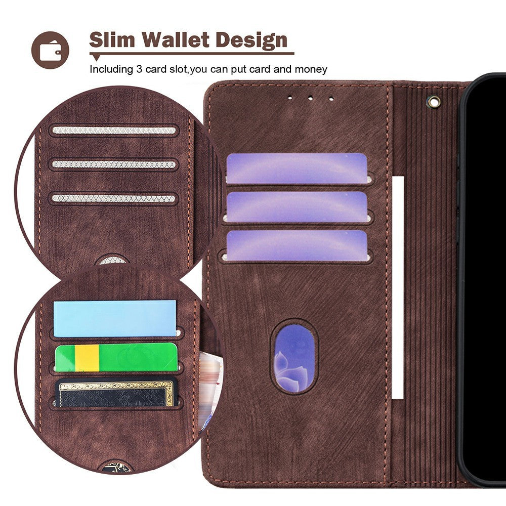 For Motorola Edge 70 5G Case RFID Blocking Color Splicing PU Leather Wallet Phone Cover - Brown