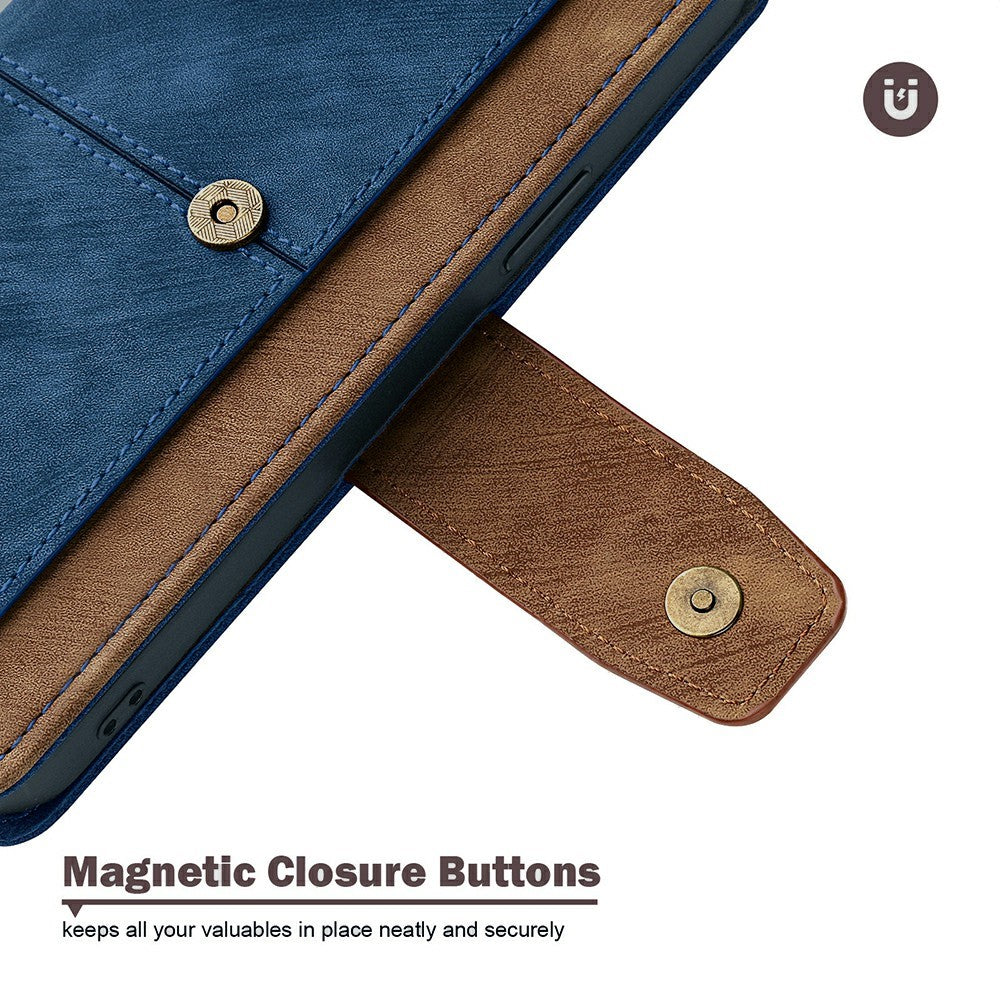 For Motorola Edge 70 5G Case RFID Blocking Color Splicing PU Leather Wallet Phone Cover - Blue