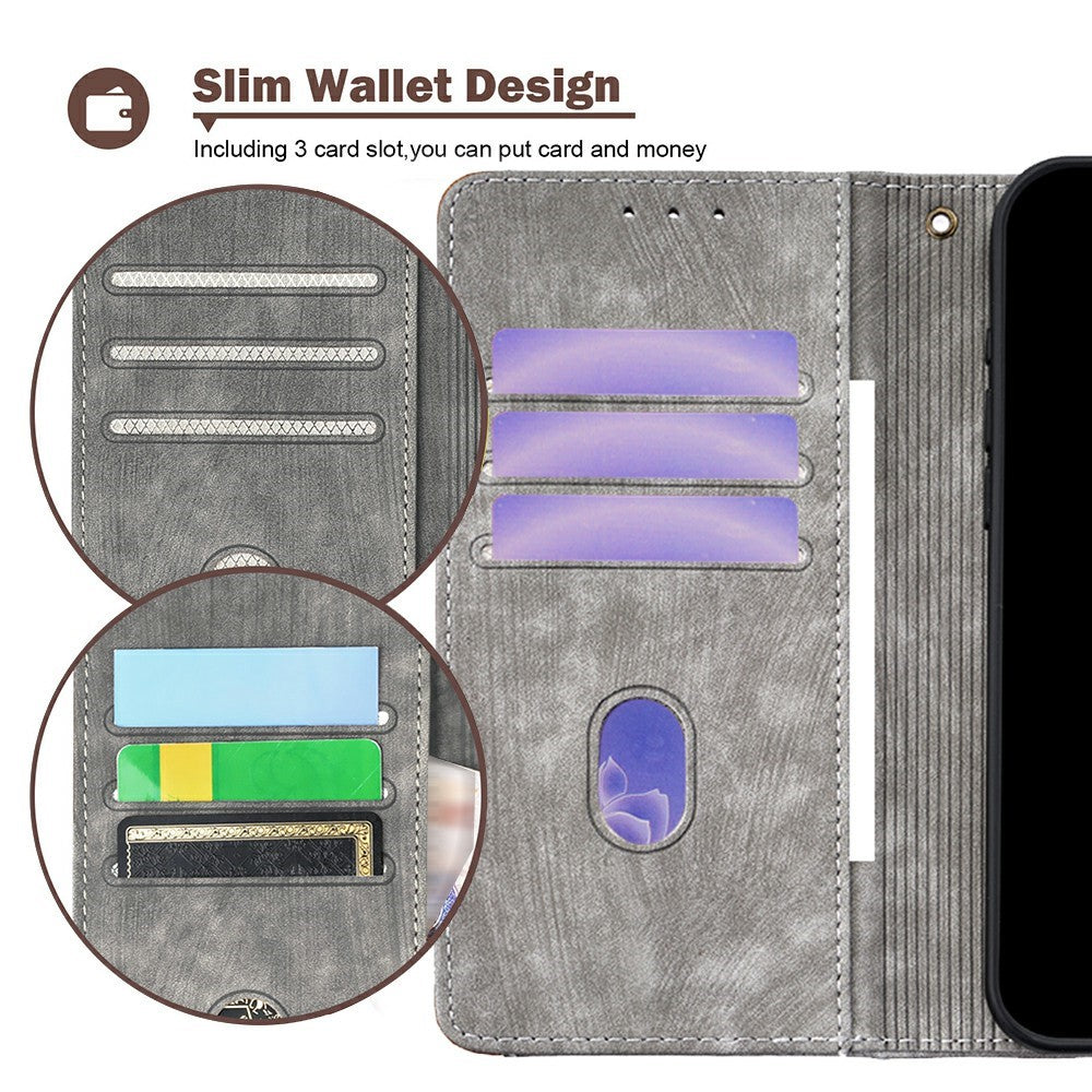 For Motorola Edge 70 5G Case RFID Blocking Color Splicing PU Leather Wallet Phone Cover - Grey