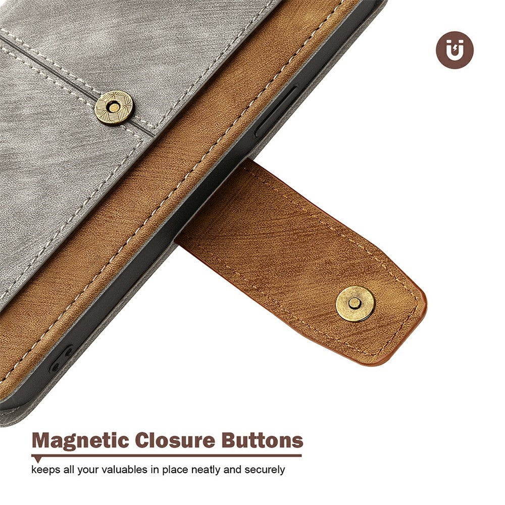 For Motorola Edge 70 5G Case RFID Blocking Color Splicing PU Leather Wallet Phone Cover - Grey