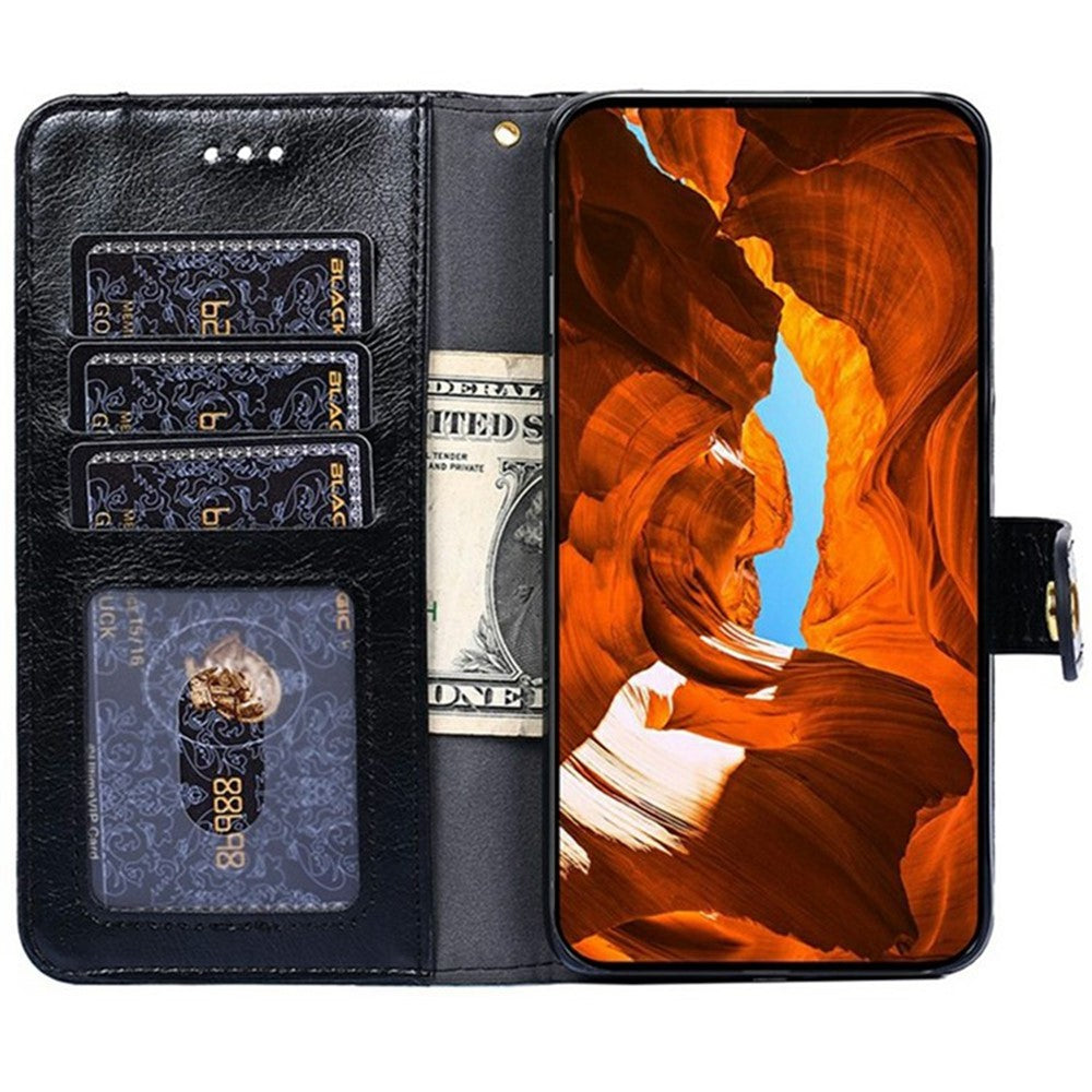 For Motorola Edge 70 5G Case Zipper Pocket PU Leather Wallet Flip Phone Cover - Black