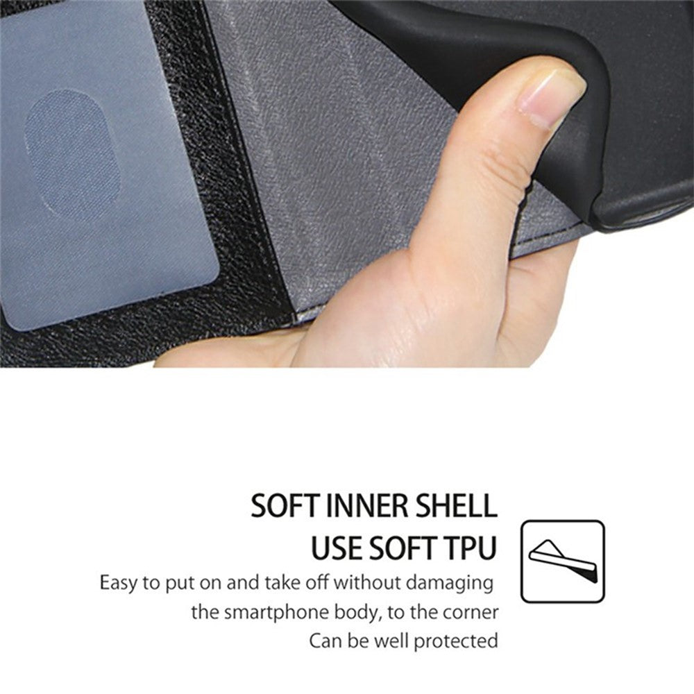 For Motorola Edge 70 5G Case Zipper Pocket PU Leather Wallet Flip Phone Cover - Black