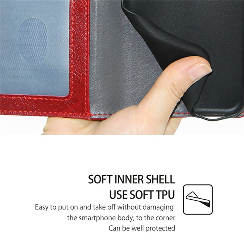 For Motorola Edge 70 5G Case Zipper Pocket PU Leather Wallet Flip Phone Cover - Red