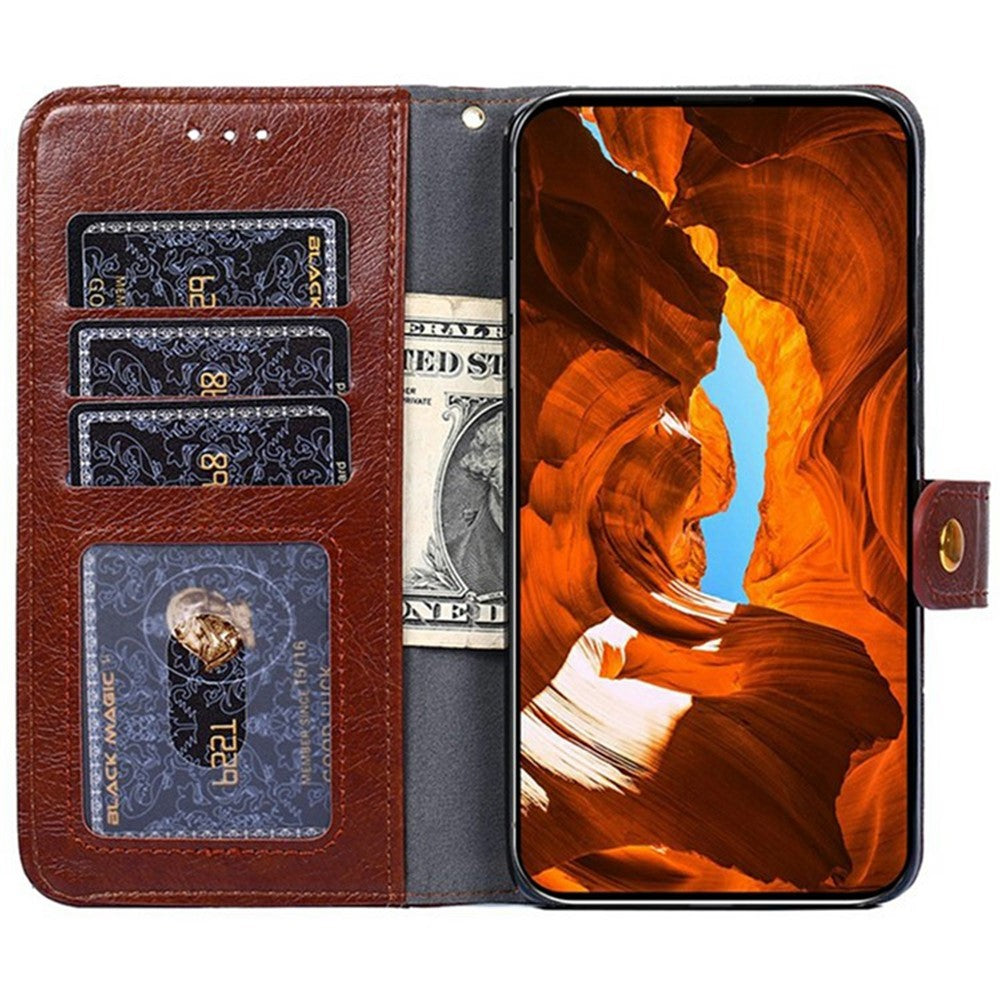 For Motorola Edge 70 5G Case Zipper Pocket PU Leather Wallet Flip Phone Cover - Brown