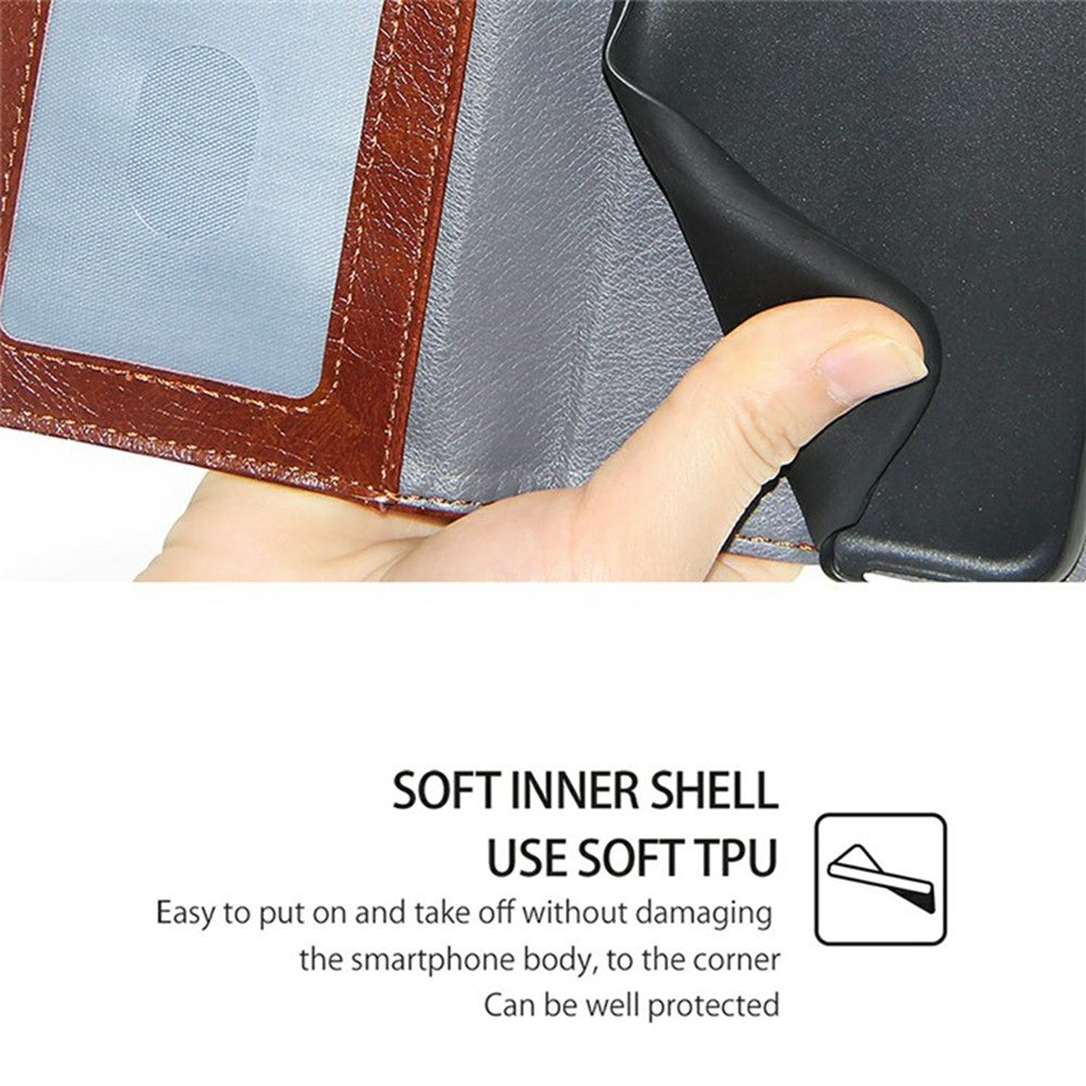 For Motorola Edge 70 5G Case Zipper Pocket PU Leather Wallet Flip Phone Cover - Brown