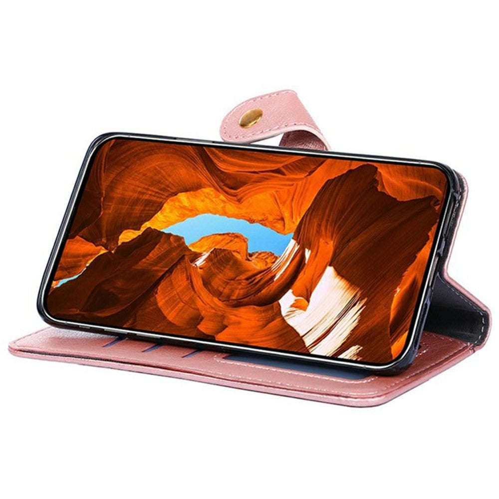 For Motorola Edge 70 5G Case Zipper Pocket PU Leather Wallet Flip Phone Cover - Rose Gold