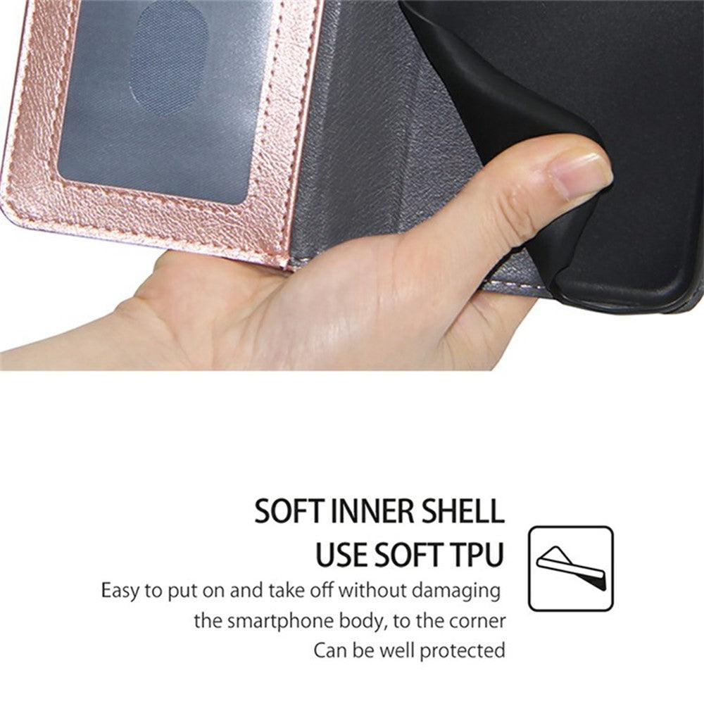 For Motorola Edge 70 5G Case Zipper Pocket PU Leather Wallet Flip Phone Cover - Rose Gold