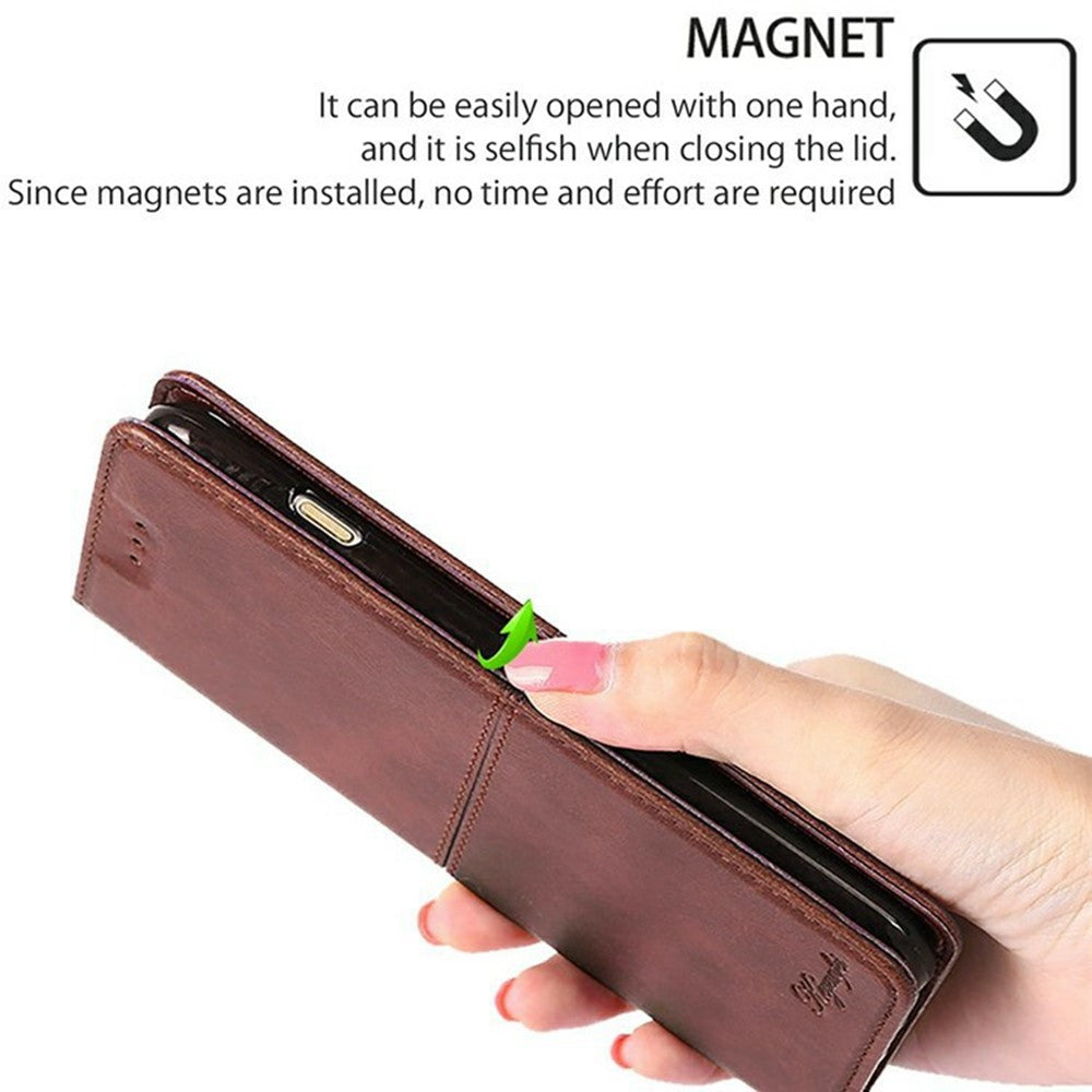 For Motorola Edge 70 5G Case Card Slots Cowhide Texture Phone Leather Cover - Dark Brown