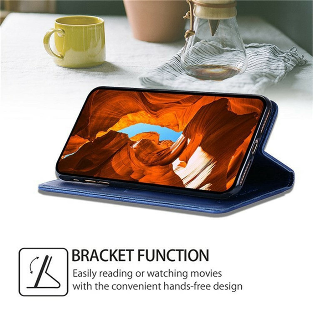 For Motorola Edge 70 5G Case Card Slots Cowhide Texture Phone Leather Cover - Blue