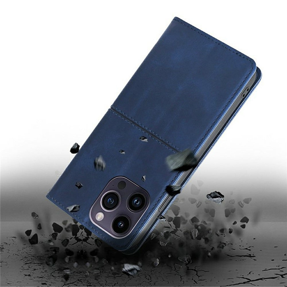 For Motorola Edge 70 5G Case Card Slots Cowhide Texture Phone Leather Cover - Blue