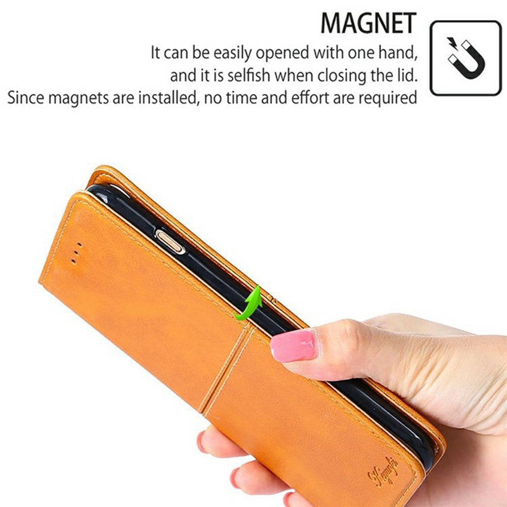 For Motorola Edge 70 5G Case Card Slots Cowhide Texture Phone Leather Cover - Light Brown