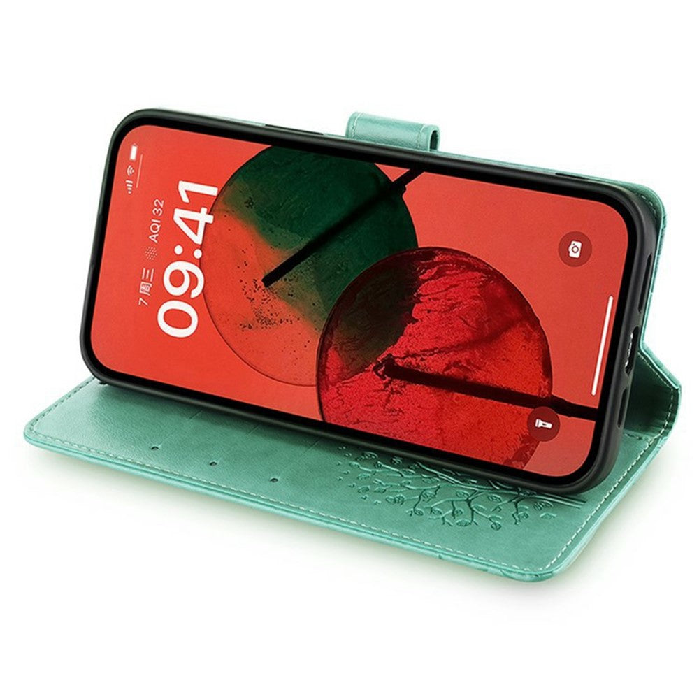 For Motorola Edge 70 5G Case PU Leather Wallet Phone Cover Tree Deer Imprinted - Green