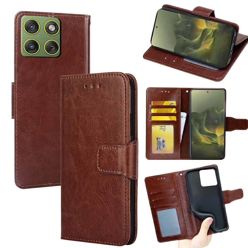 For Motorola Edge 70 5G Case Wallet PU Leather + TPU Folding Stand Phone Cover - Brown