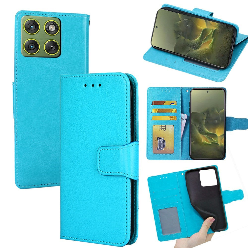 For Motorola Edge 70 5G Case Wallet PU Leather + TPU Folding Stand Phone Cover - Baby Blue