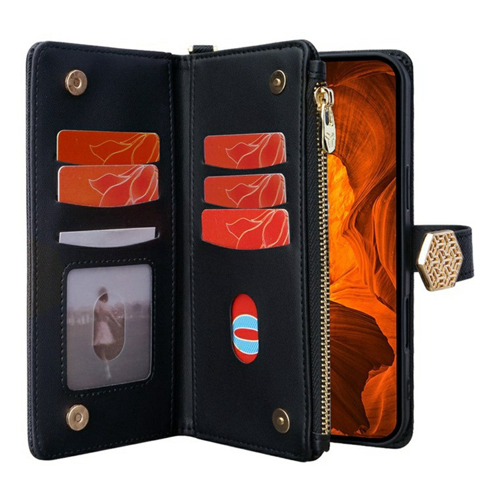 For Motorola Edge 70 5G Case Cross Texture PU Leather + TPU Wallet Phone Cover with Strap - Black
