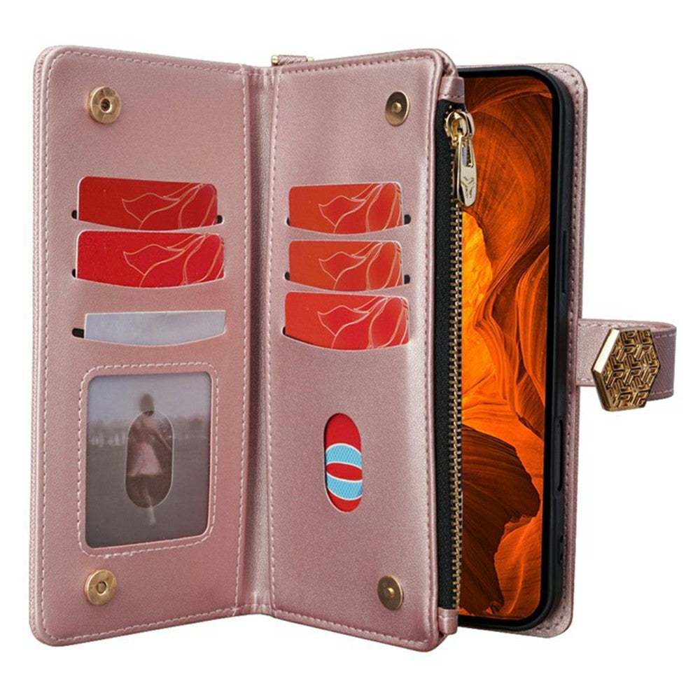 For Motorola Edge 70 5G Case Cross Texture PU Leather + TPU Wallet Phone Cover with Strap - Rose Gold