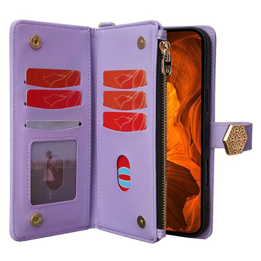 For Motorola Edge 70 5G Case Cross Texture PU Leather + TPU Wallet Phone Cover with Strap - Purple