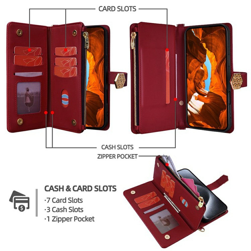 For Motorola Edge 70 5G Case Cross Texture PU Leather + TPU Wallet Phone Cover with Strap - Red