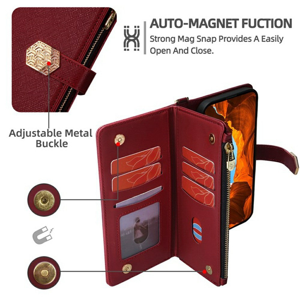 For Motorola Edge 70 5G Case Cross Texture PU Leather + TPU Wallet Phone Cover with Strap - Red