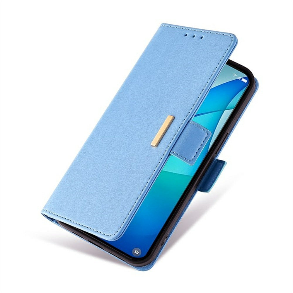 For Motorola Edge 70 5G Case PU Leather Wallet Stand Phone Cover with Crossbody Shoulder Strap - Blue