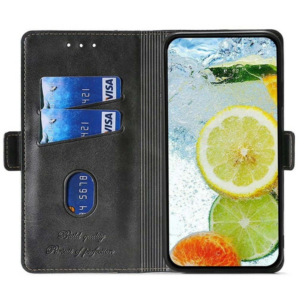 For Motorola Edge 70 5G Case Contrast Color Wallet Leather Phone Cover - Black + Grey