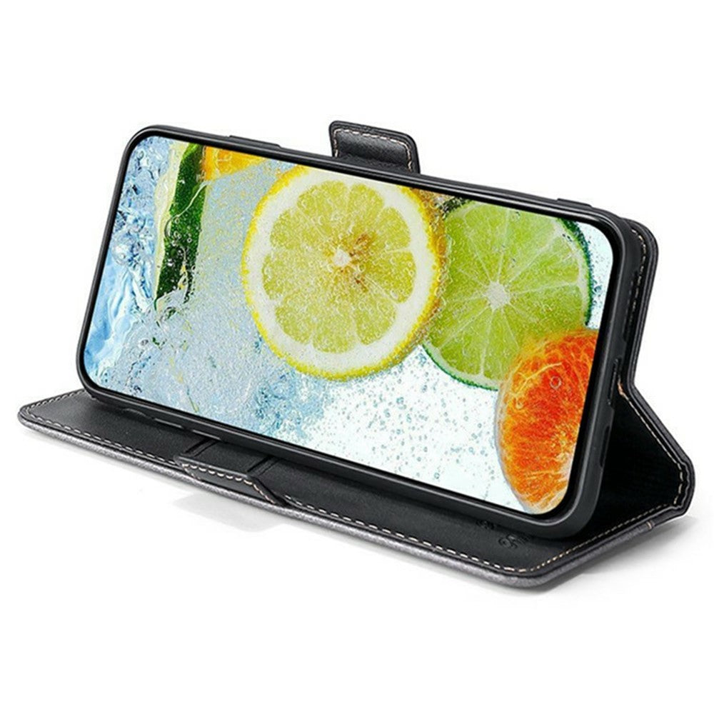 For Motorola Edge 70 5G Case Contrast Color Wallet Leather Phone Cover - Black + Grey