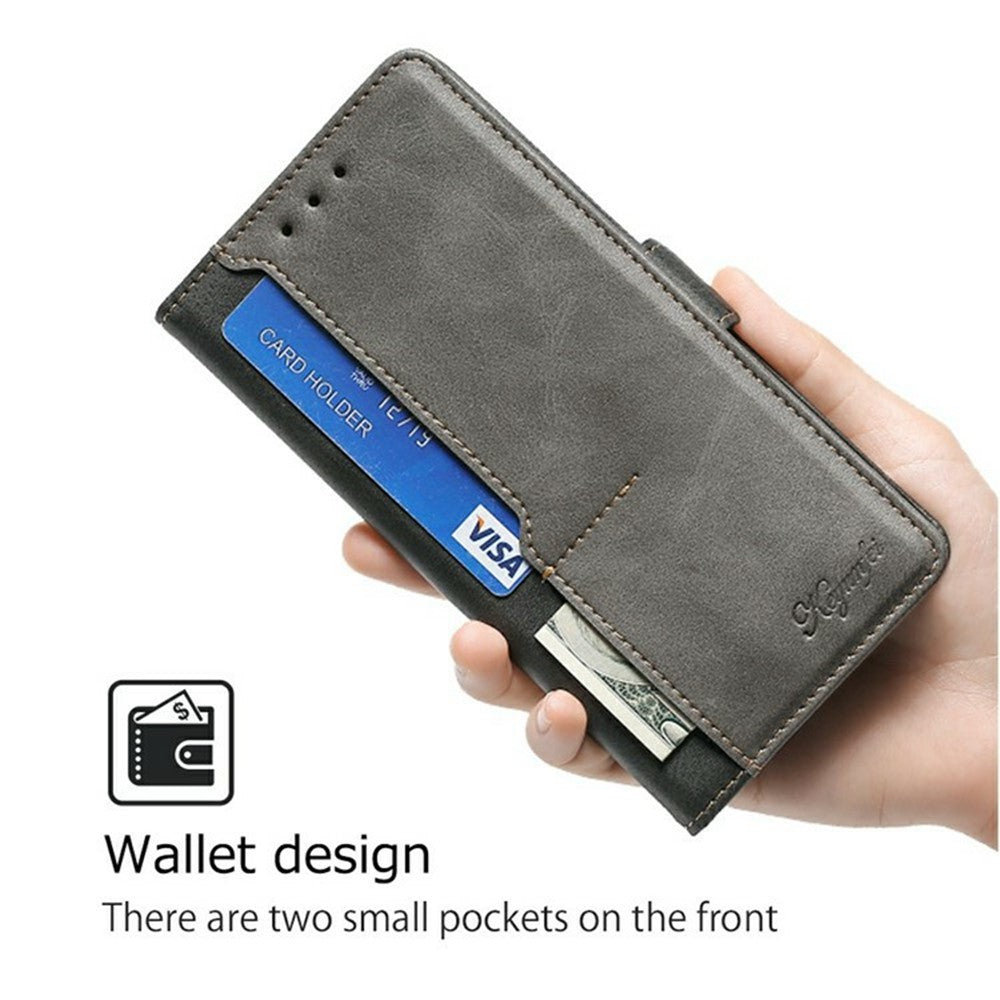 For Motorola Edge 70 5G Case Contrast Color Wallet Leather Phone Cover - Black + Grey