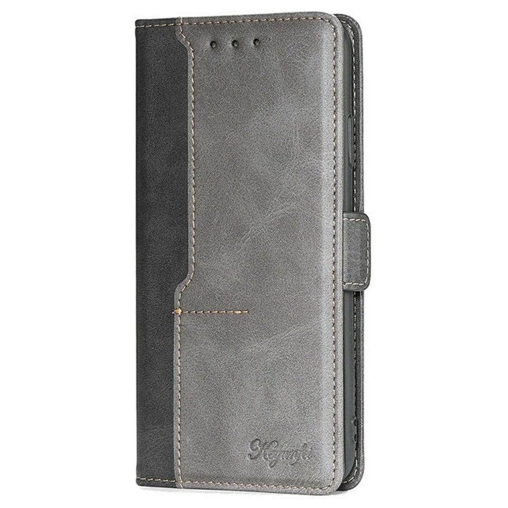 For Motorola Edge 70 5G Case Contrast Color Wallet Leather Phone Cover - Black + Grey